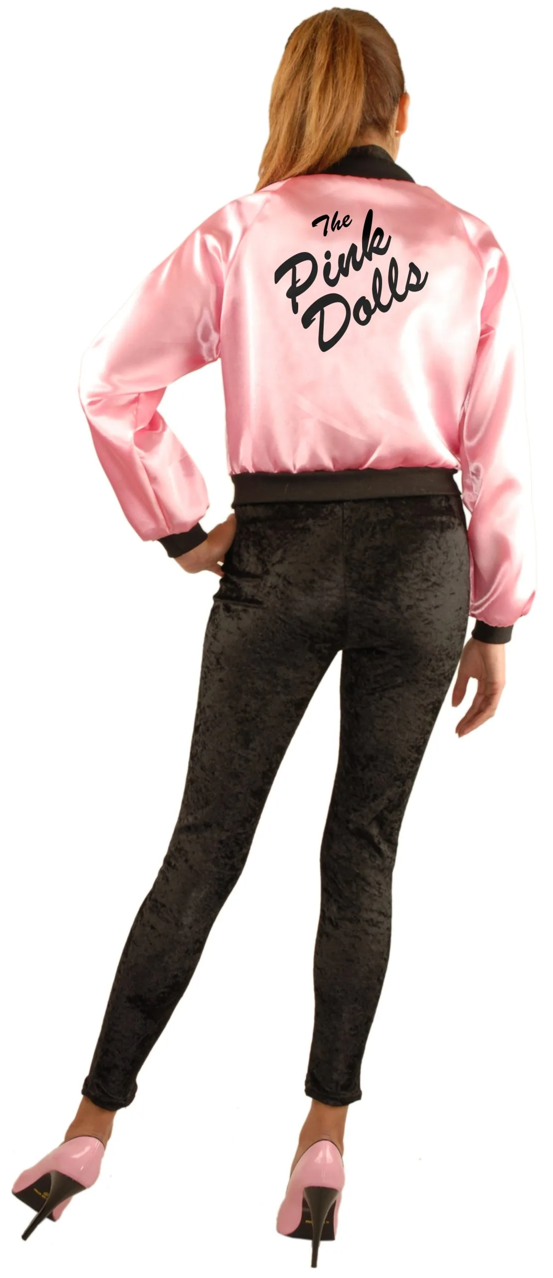 Pink Dolls Satin Jacket Plus Adult Costume 3 Pink Dolls Satin Jacket Plus Adult Costume