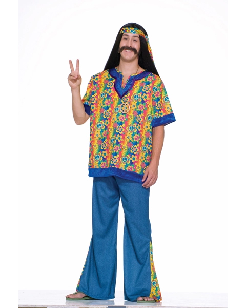 Mens Plus Size Hippie Dude Costume 3 Mens Plus Size Hippie Dude Costume