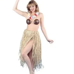 Hula Skirt Costume With Natural Raffia