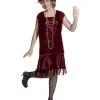 Plus Size Gatsby Girl Burgundy Costume For Adult 1 Plus Size Gatsby Girl Burgundy Costume For Adult -Teen Costumes Shop 8311 04M