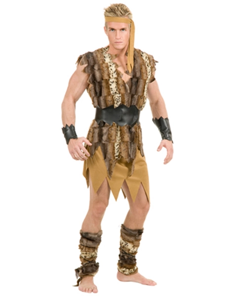 Mens Plus Size Cool Caveman Costume 3 Mens Plus Size Cool Caveman Costume