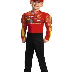 Boys Muscle Disney Cars 2 Lightning Mcqueen Costume