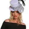 Mini White Burlesque Hat -Teen Costumes Shop mini burlesque hat